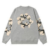 Denim Tears Grey Crewneck Sweatshirt Front Flower Wreath