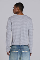 Line Double Layer Long Sleeve Top