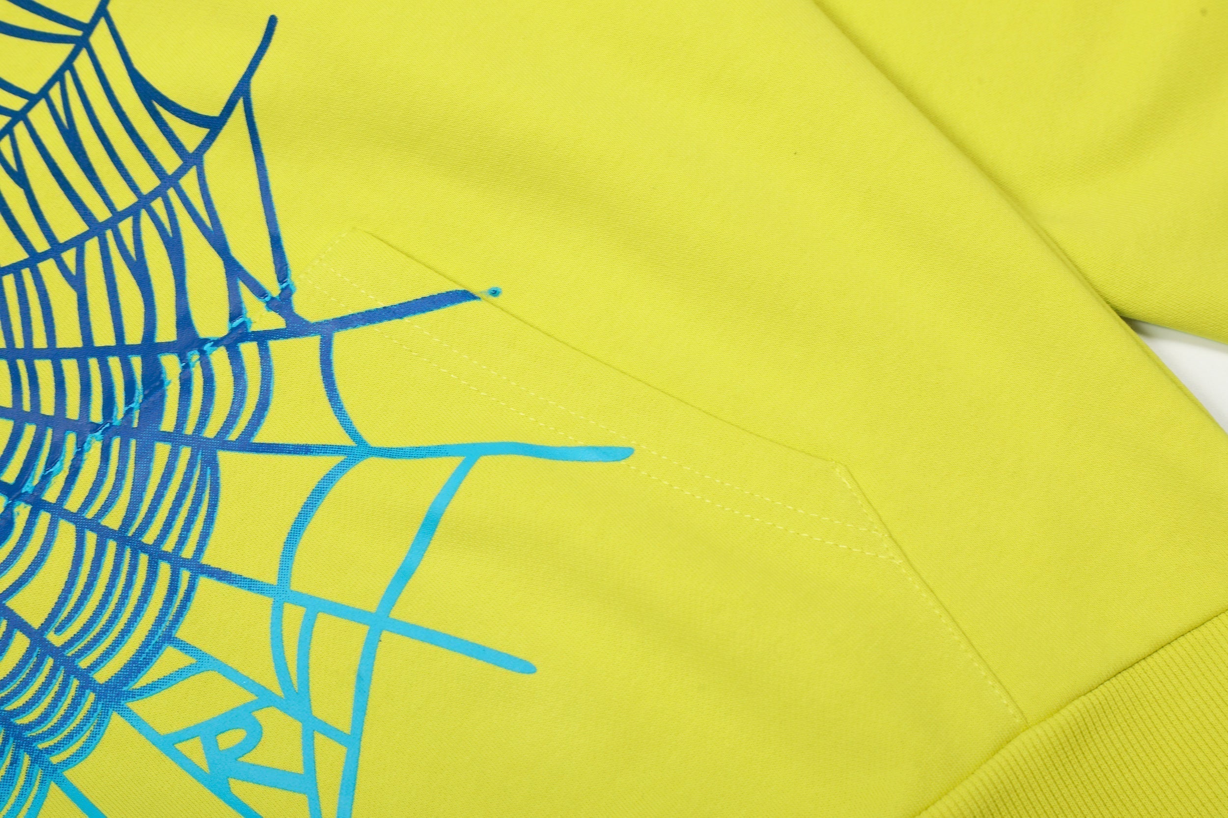 Sp5der Arch Logo Web Hoodie Lime Yellow