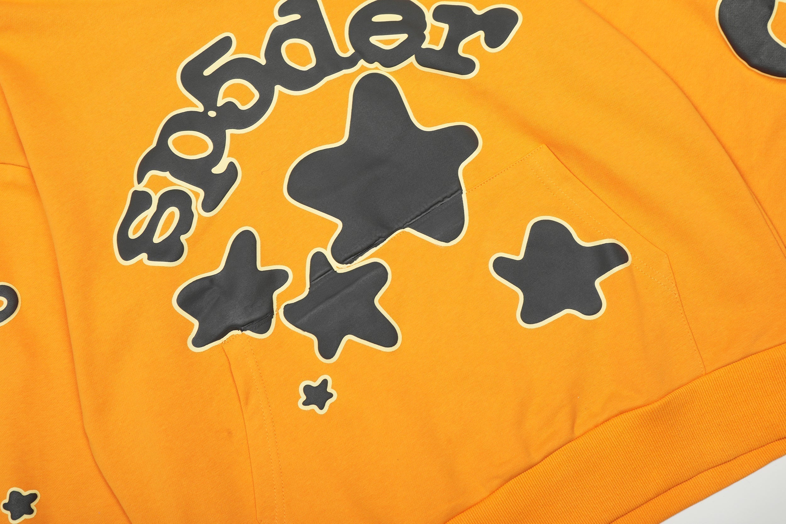 Sp5der Star Cluster Logo Hoodie Orange Yellow
