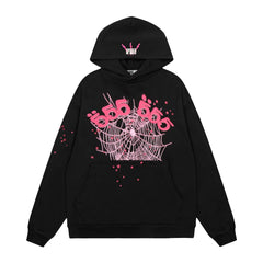 Sp5der Double Logo Web Hoodie Black