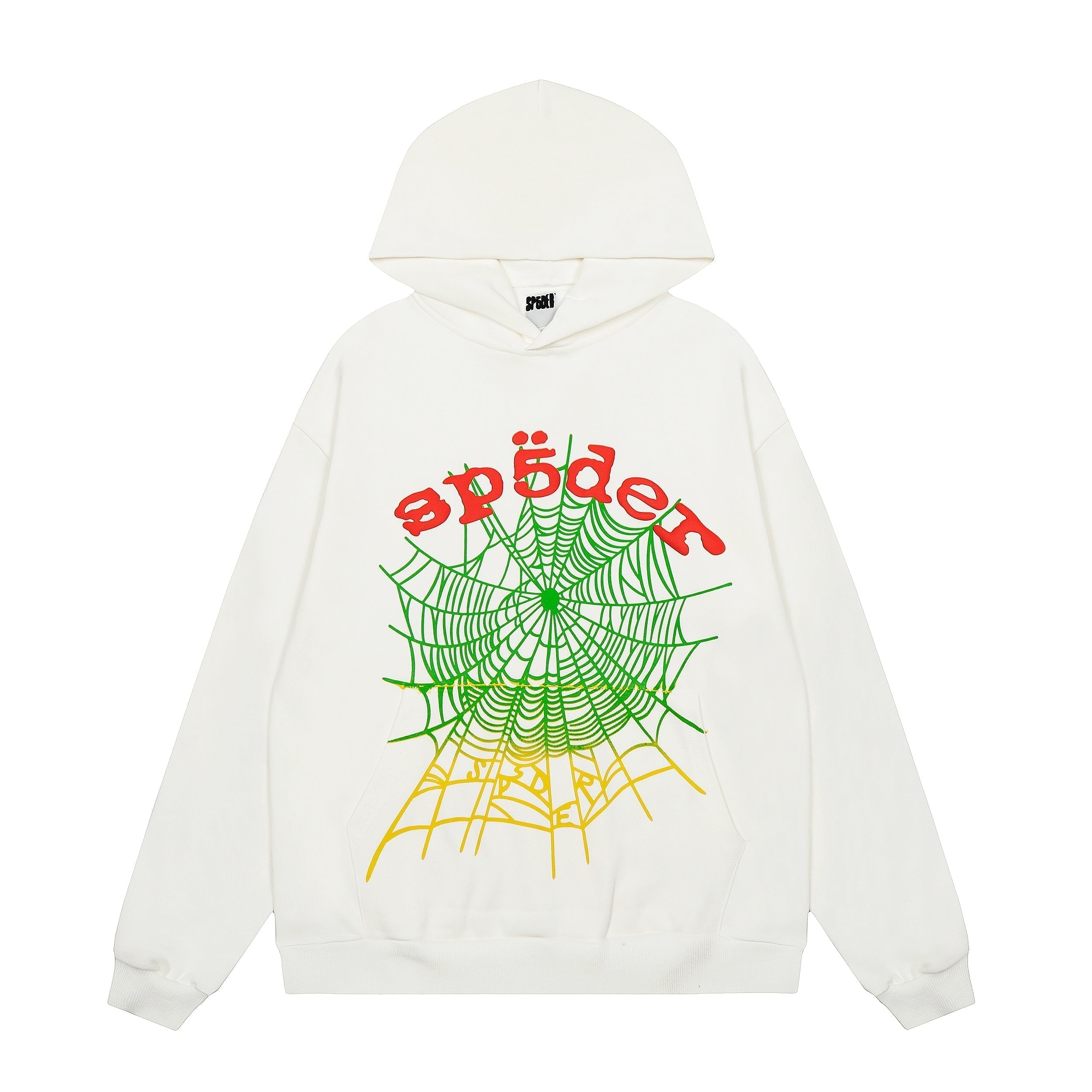 Sp5der Rasta Web Logo Hoodie White