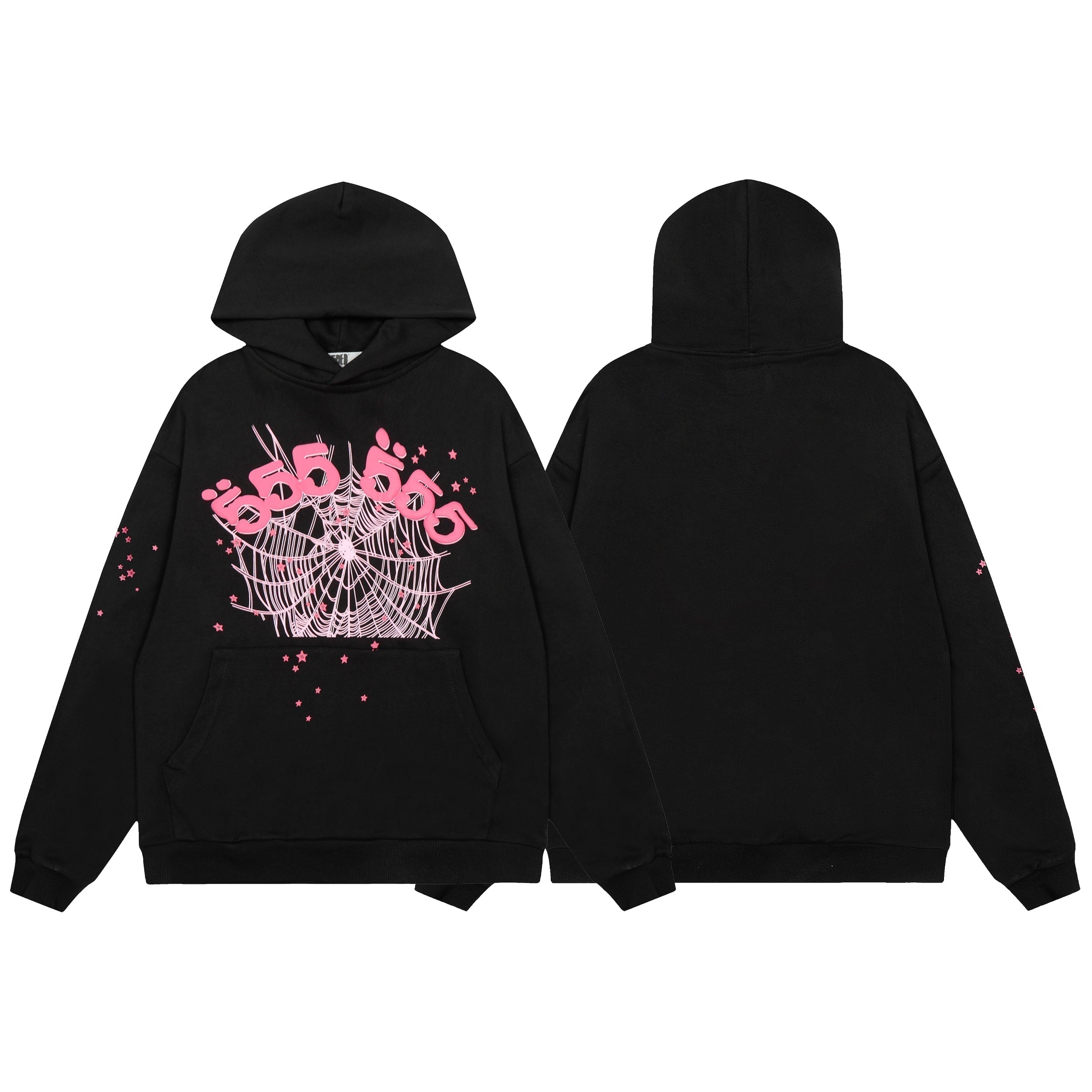 Sp5der Double Logo Web Hoodie Black