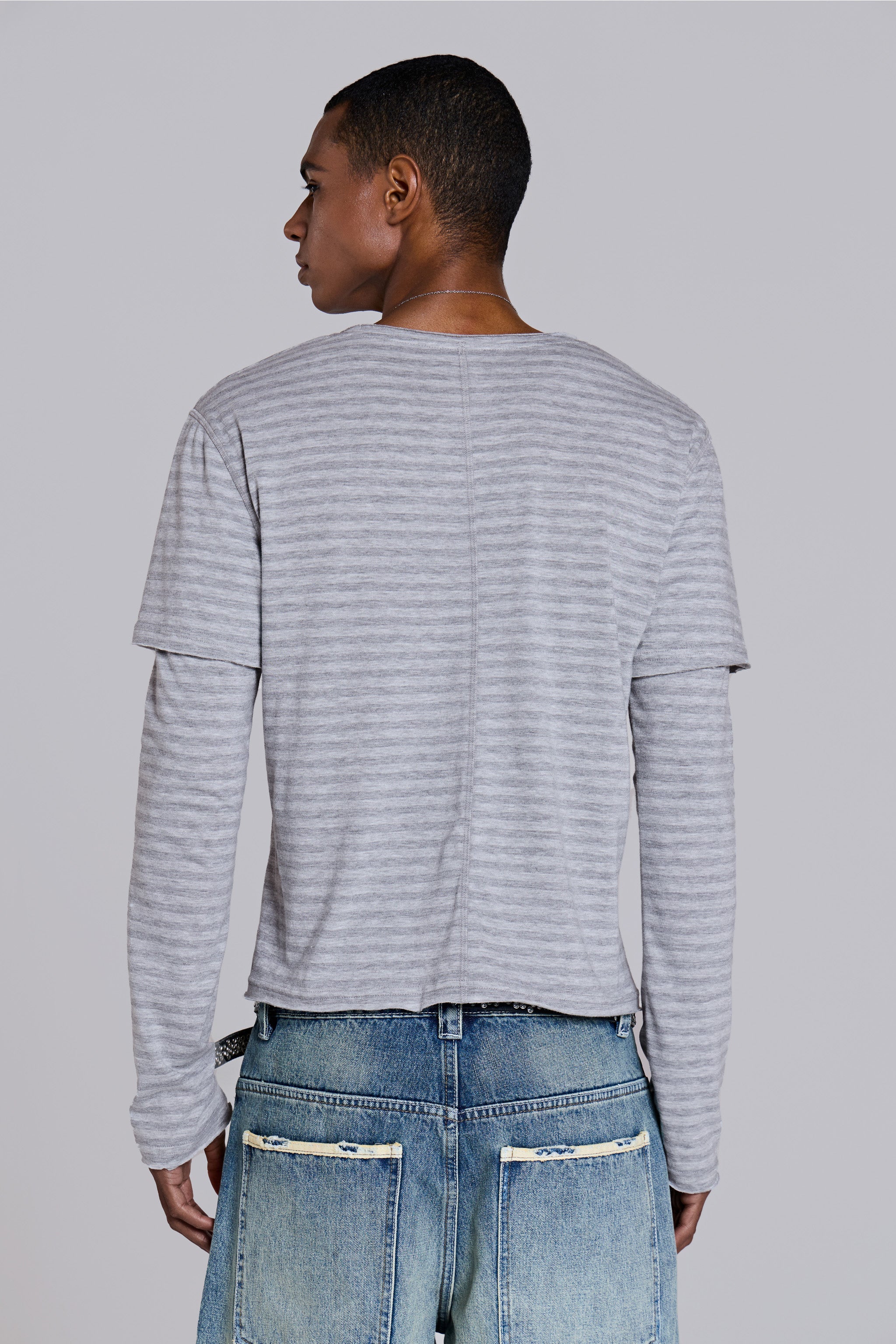 Line Double Layer Long Sleeve Top