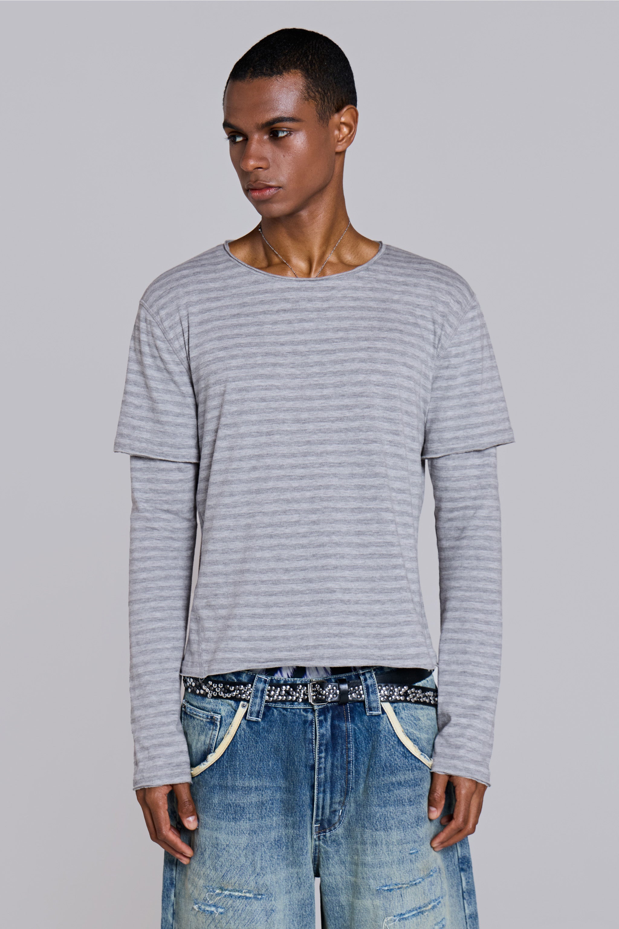 Line Double Layer Long Sleeve Top