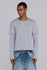 Line Double Layer Long Sleeve Top