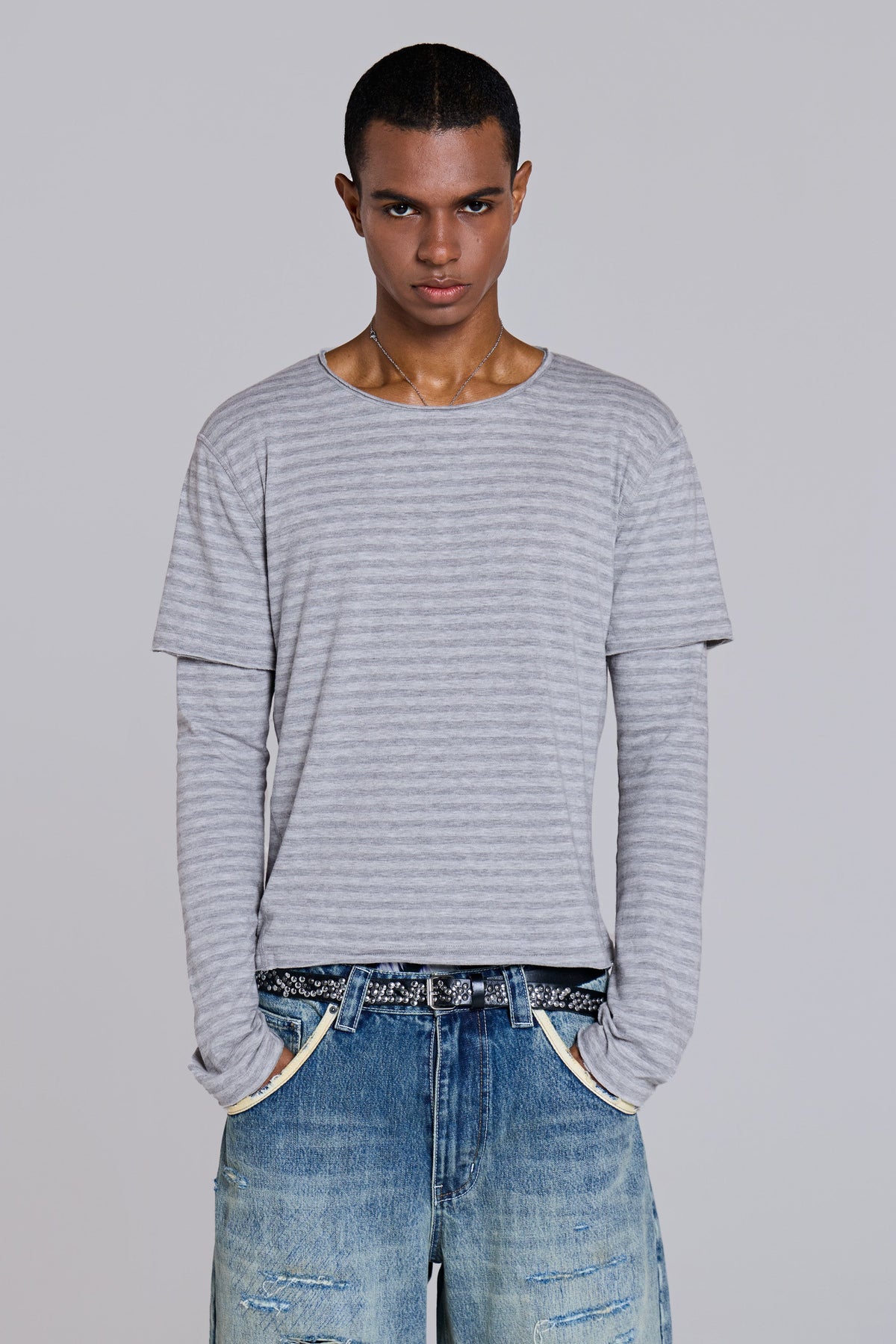 Line Double Layer Long Sleeve Top