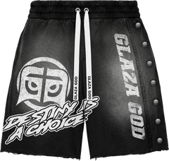 GLAZA GOD Heavyweight French Terry Shorts – BLACK Wash