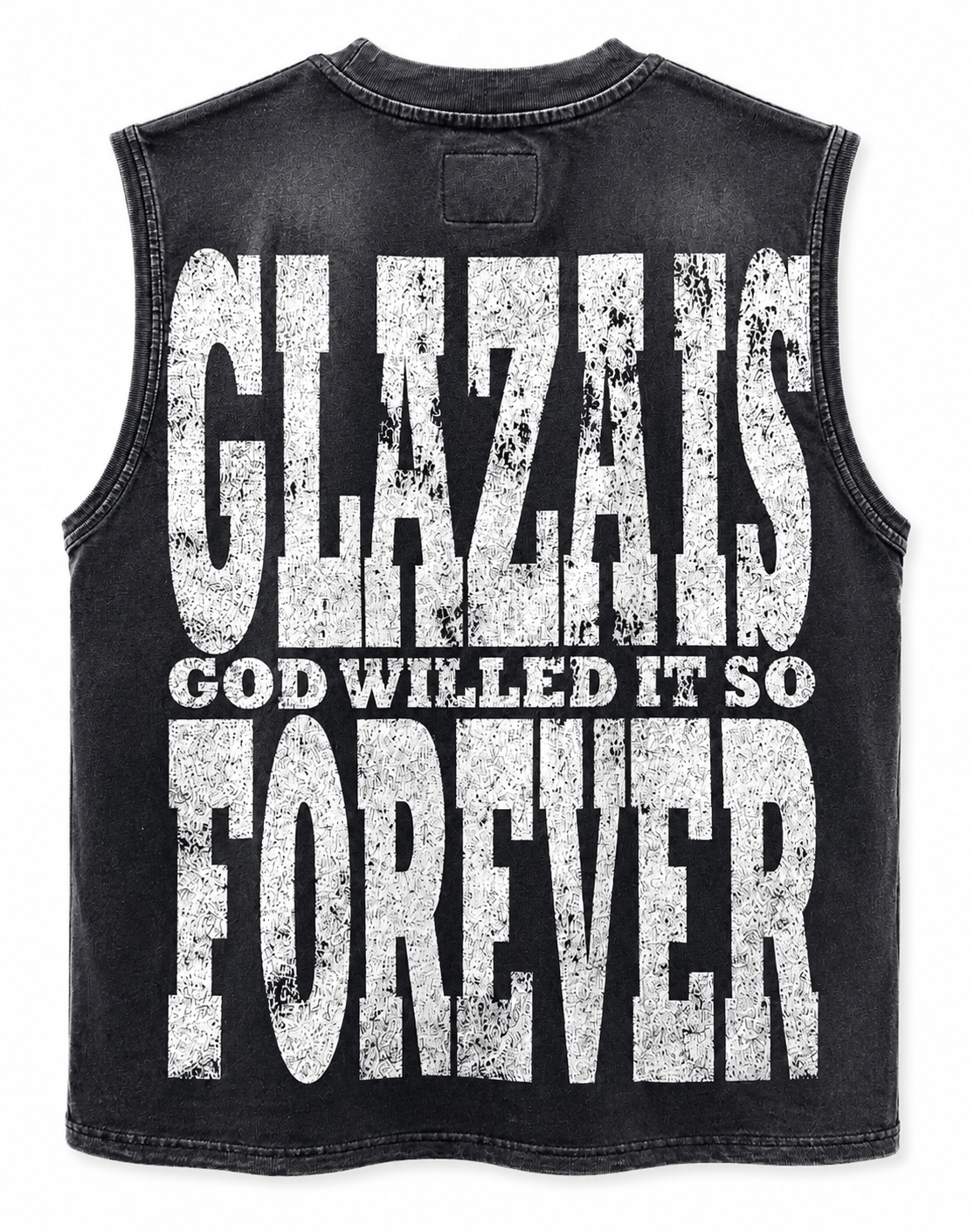GLAZA GOD Galaxy – Heavyweight Acid Wash Sleeveless Tee BLUE