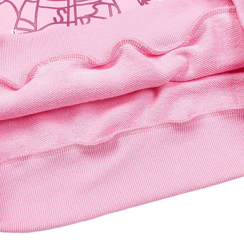 Sp5der Bubble Logo Web Hoodie Pink