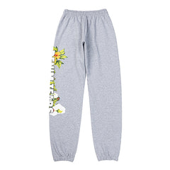 Denim Tears Grey Floral Letter Print Jogger Sweatpants