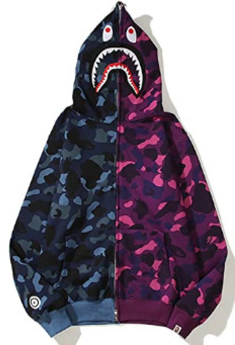 BAPE Shark Split Camo Full‑Zip Hoodie
