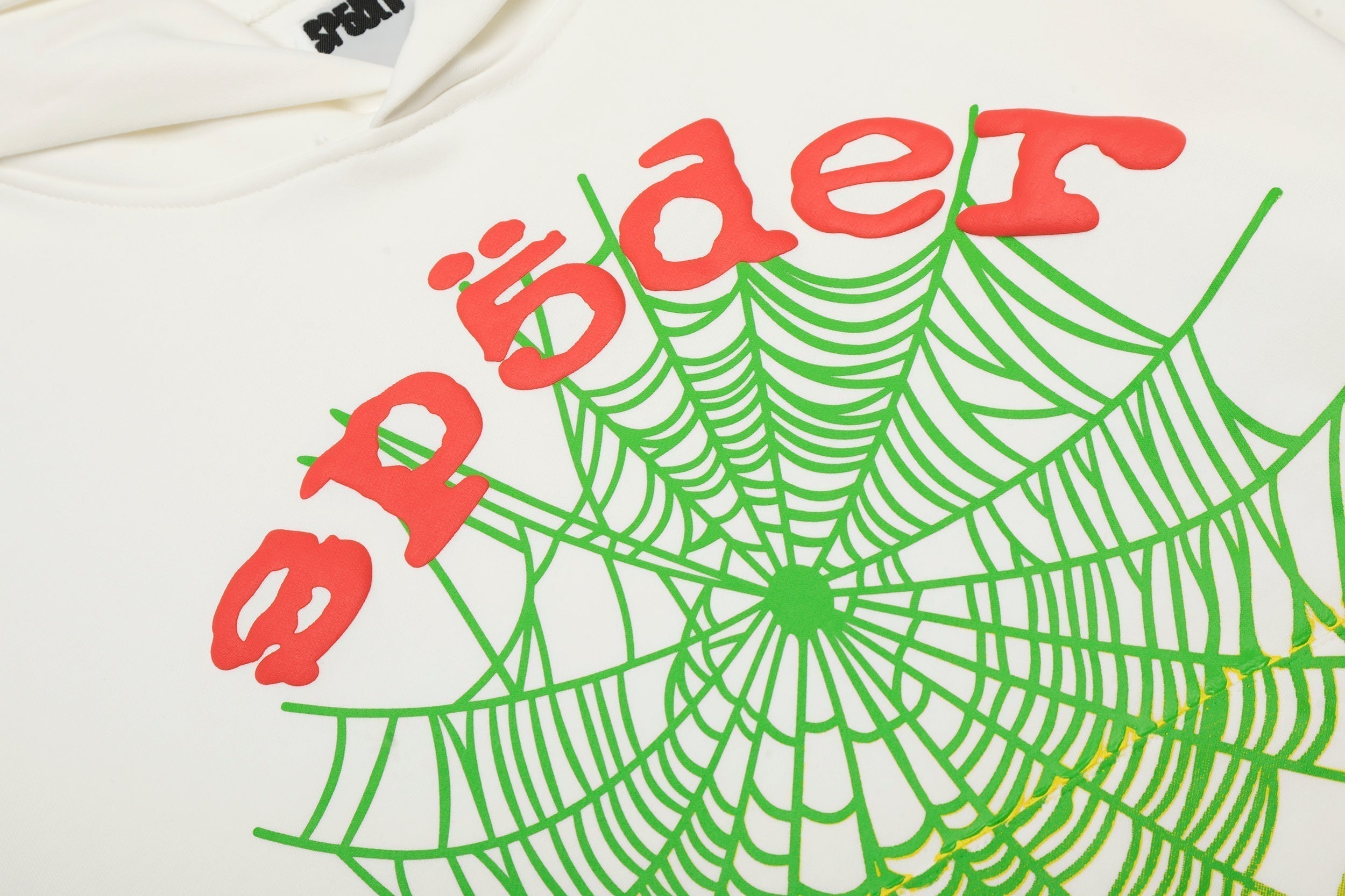Sp5der Rasta Web Logo Hoodie White