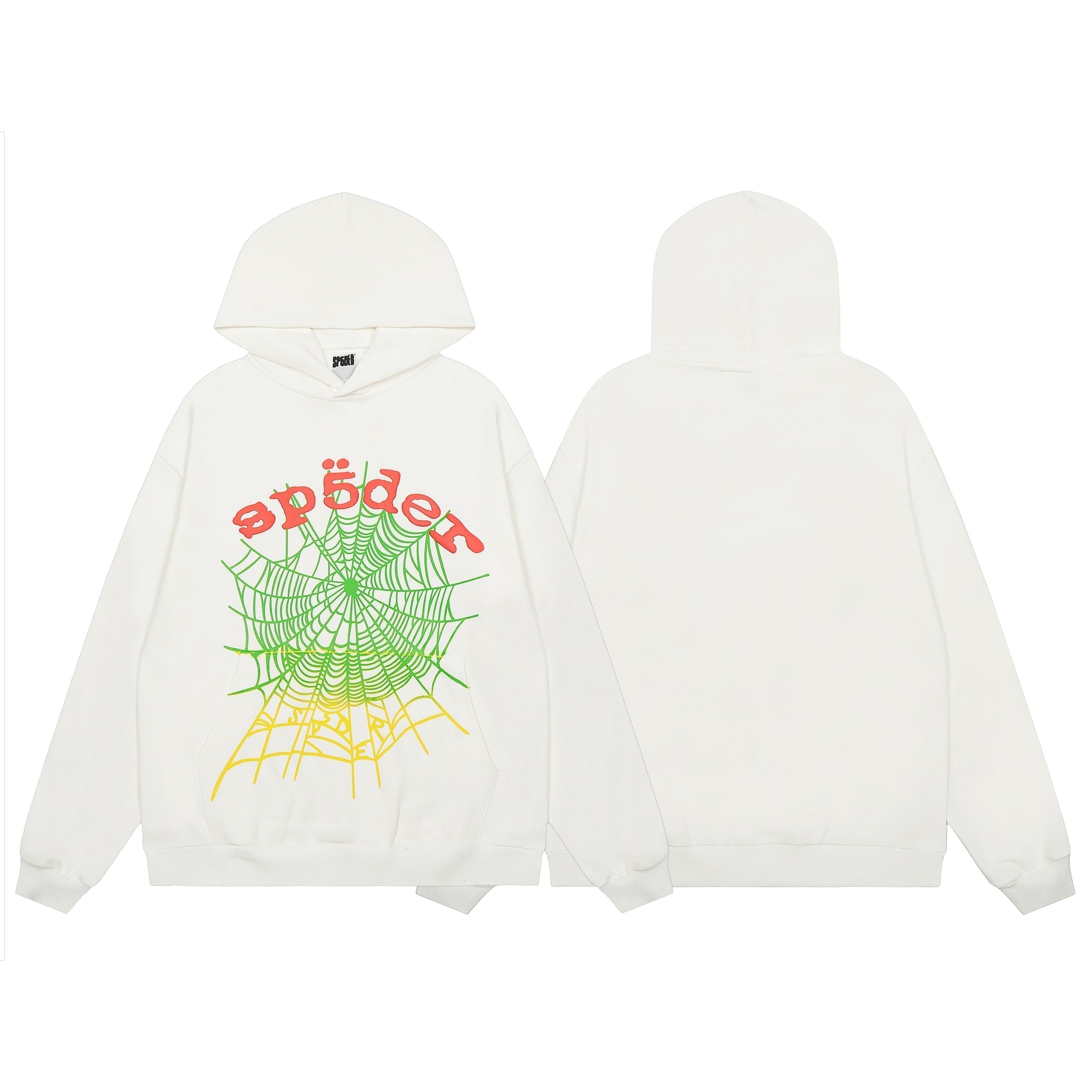 Sp5der Rasta Web Logo Hoodie White
