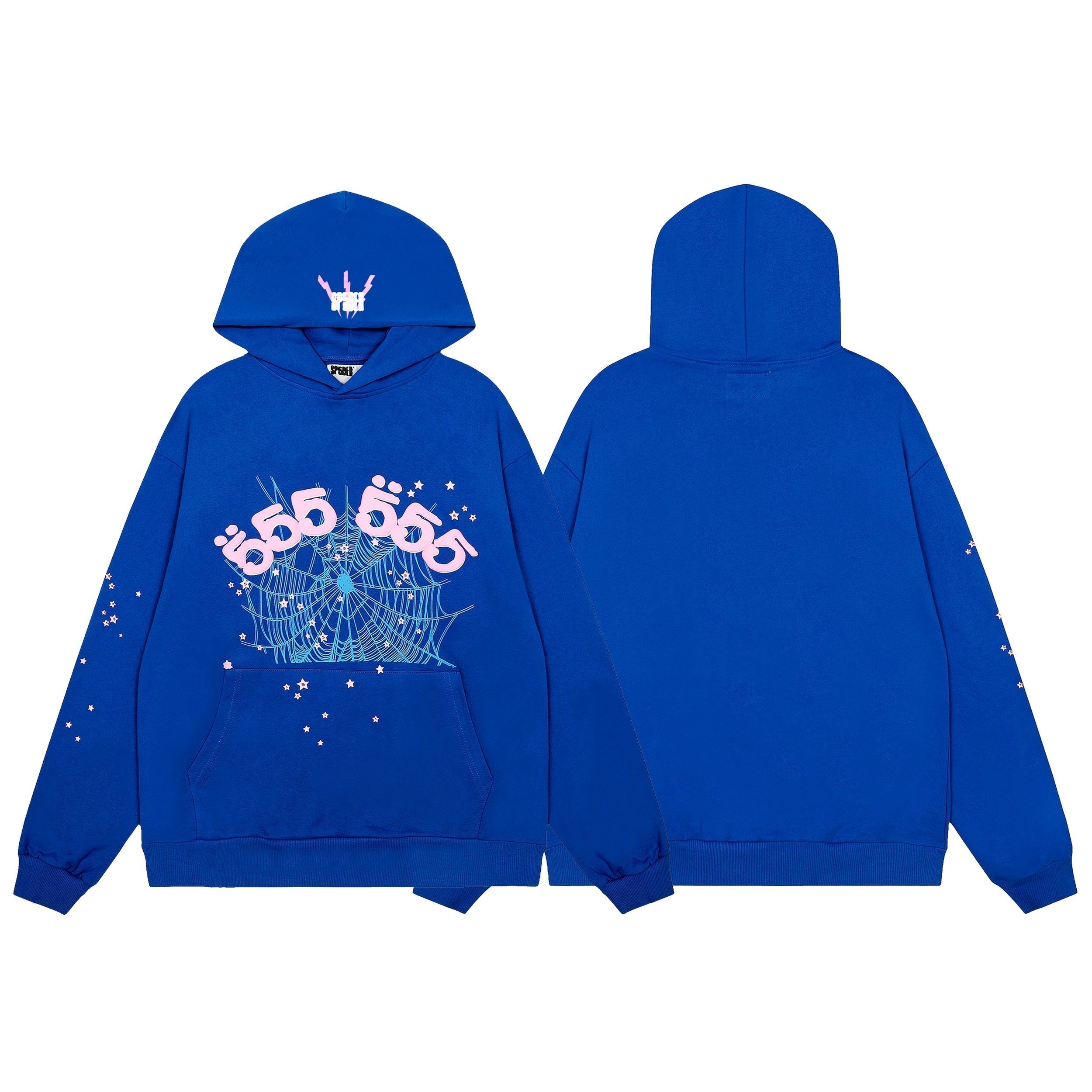 Sp5der Double Logo Web Hoodie Black