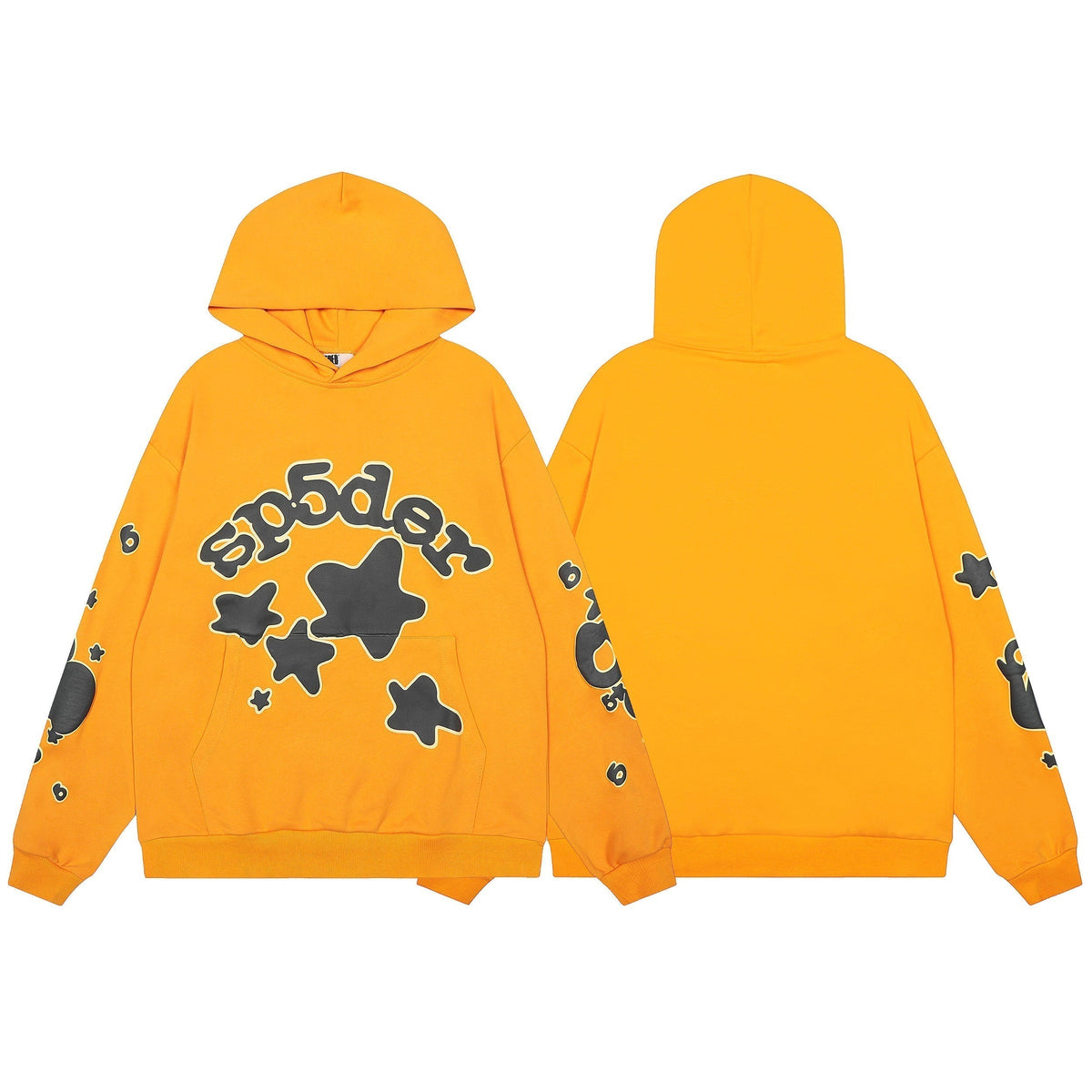 Sp5der Star Cluster Logo Hoodie Orange Yellow