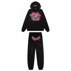 Sp5der Double Logo Web Hoodie Black