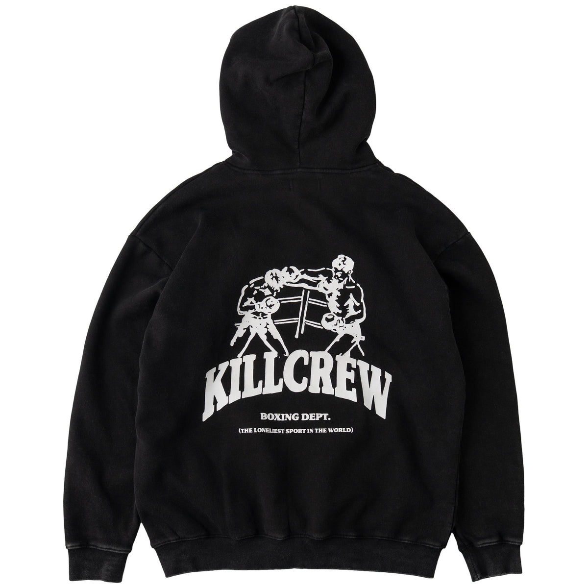 OVERSIZED LUX BOXING DEPARTMENT HOODIE - BLACK / WHITE