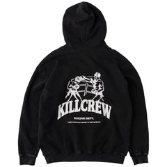 OVERSIZED LUX BOXING DEPARTMENT HOODIE - BLACK / WHITE